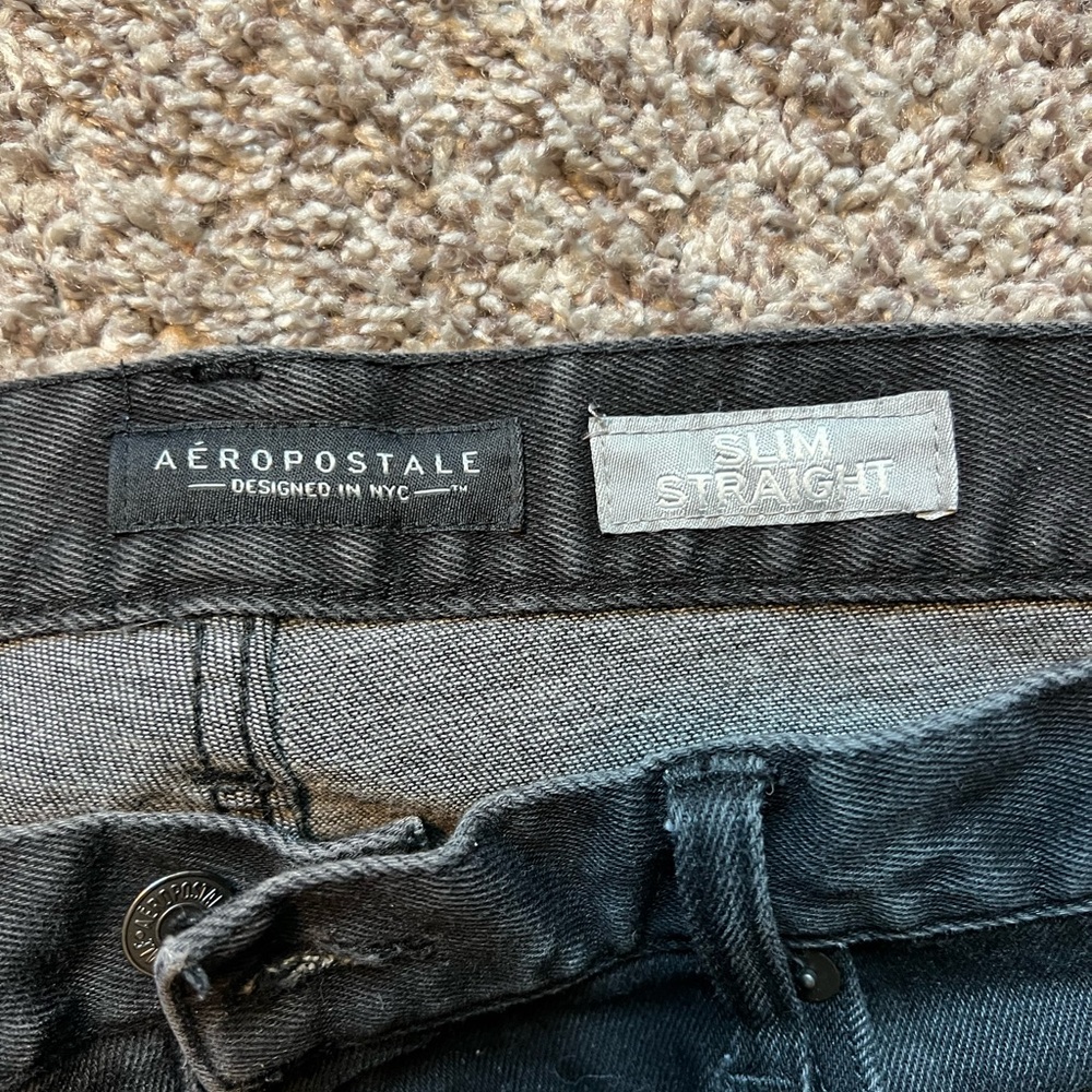 Aeropostale Men's Dark Charcoal Slim Jeans - Picture 6 of 6
